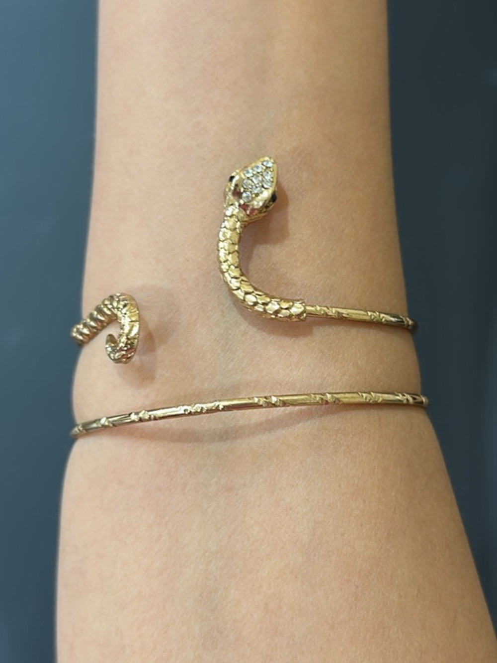 Gold Snake Wrap Cuff Bracelet